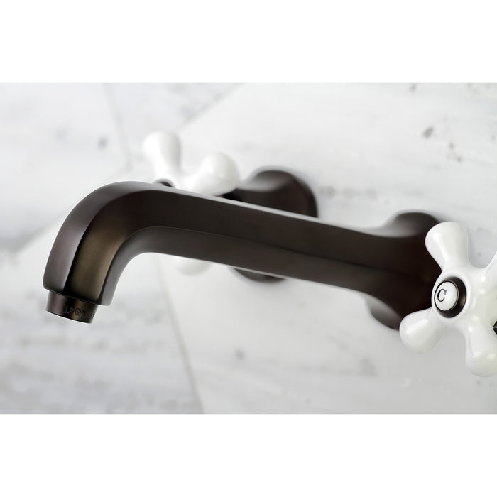 Kingston Brass KS4125PX Metropolitan Double-Handle Wall Mount Bathroom Faucet, Oil Rubbed Bronze
