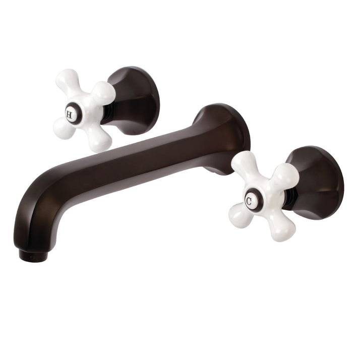 Kingston Brass KS4125PX Metropolitan Double-Handle Wall Mount Bathroom Faucet, Oil Rubbed Bronze