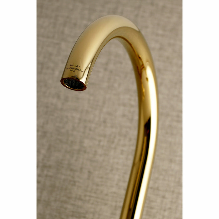 Kingston KS414PB Concord Two-Handle Wall Mount Kitchen Faucet, Polished Brass