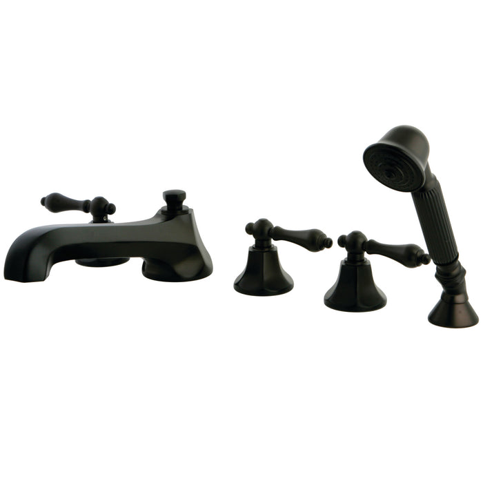 Kingston Brass KS43055AL Metropolitan 5-Piece Roman Tub Faucet with Hand Shower, Oil Rubbed Bronze