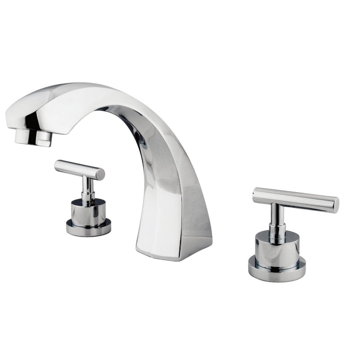 Kingston Brass KS4361CML Manhattan Two-Handle Deck Mount Roman Tub Faucet, Polished Chrome