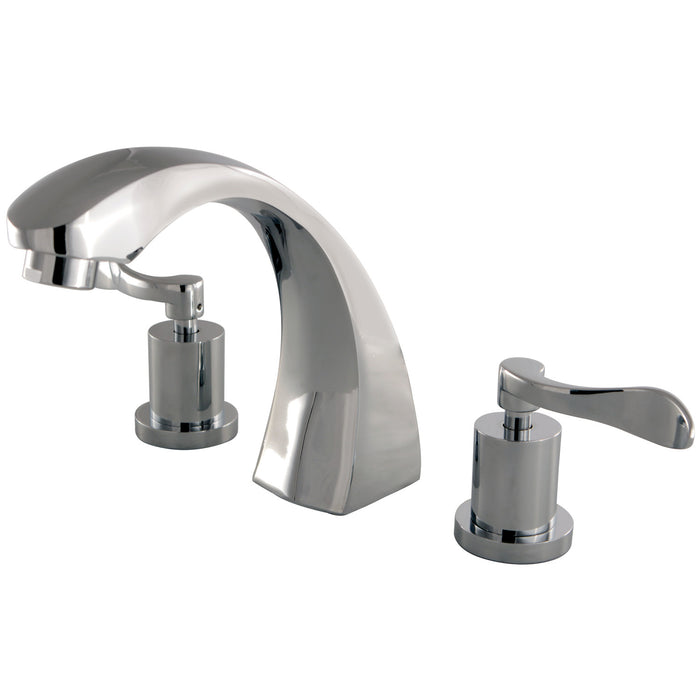Kingston Brass KS4361DFL Vintage Two-Handle Deck Mount Roman Tub Faucet, Polished Chrome