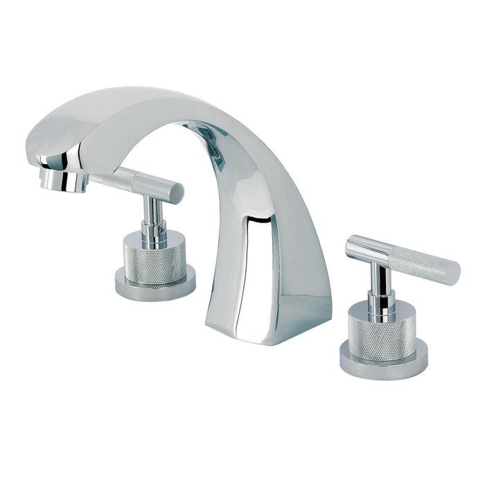 Kingston Brass KS4361KNL Convergent Two-Handle Deck Mount Roman Tub Faucet with Knurled Handle, Polished Chrome