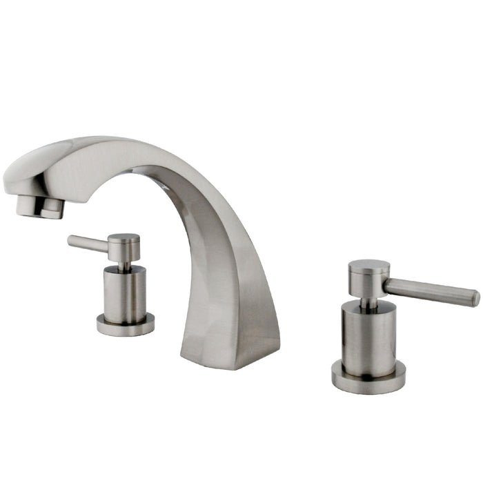 Kingston Brass KS4368DL Concord Two-Handle Deck Mount Roman Tub Faucet, Brushed Nickel