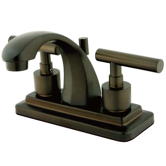 Kingston Brass KS4645CML Manhattan Double-Handle 4" Centerset Bathroom Faucet with Brass Pop-Up, Oil Rubbed Bronze