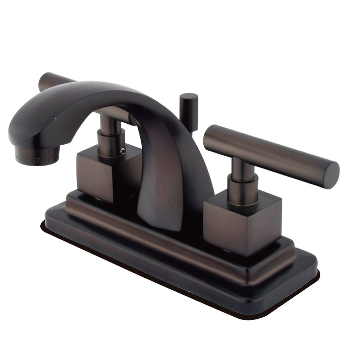 Kingston Brass KS4645CQL Claremont Double-Handle 4" Centerset Bathroom Faucet with Brass Pop-Up, Oil Rubbed Bronze