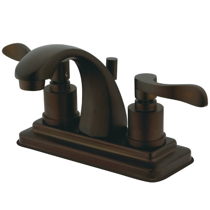 Kingston Brass KS4645DFL NuWave Double-Handle 4" Centerset Bathroom Faucet with Brass Pop-Up, Oil Rubbed Bronze