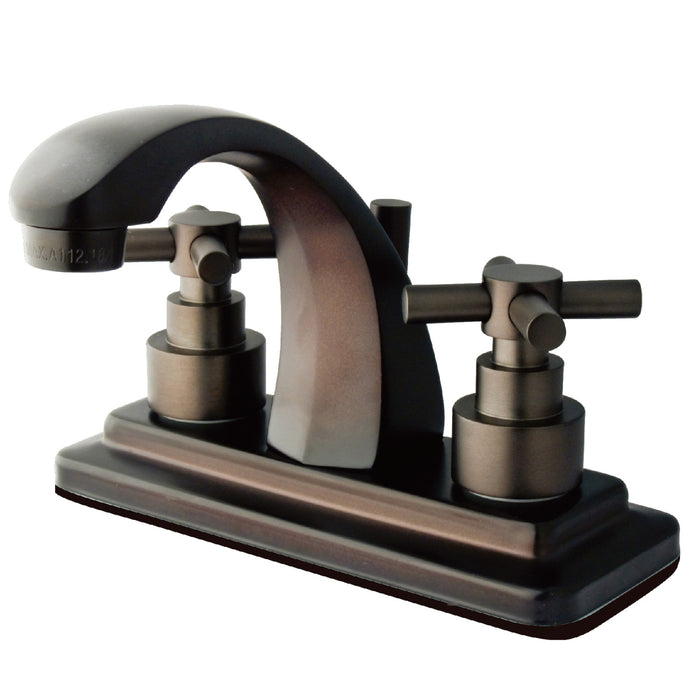 Kingston Brass KS4645EX Elinvar Double-Handle 4" Centerset Bathroom Faucet with Brass Pop-Up, Oil Rubbed Bronze