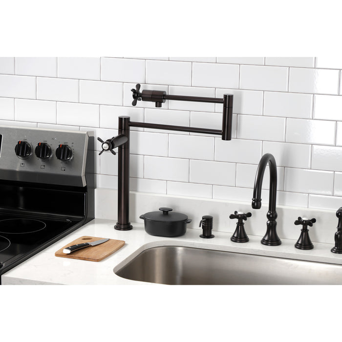 Kingston Brass KS4705BEX Essex Deck Mount Pot Filler Faucet, Oil Rubbed Bronze
