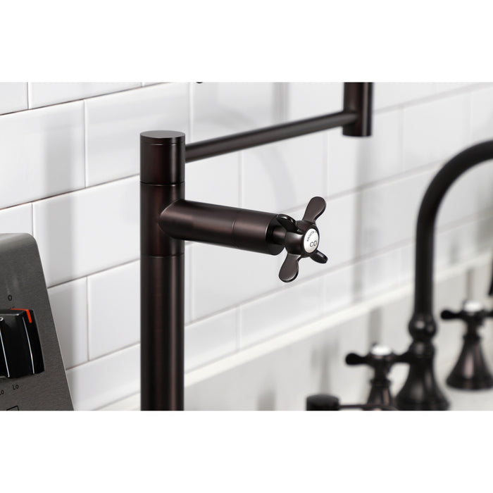 Kingston Brass KS4705BEX Essex Deck Mount Pot Filler Faucet, Oil Rubbed Bronze