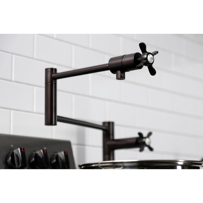 Kingston Brass KS4705BEX Essex Deck Mount Pot Filler Faucet, Oil Rubbed Bronze