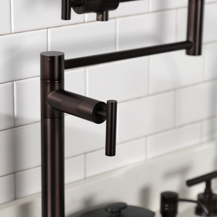 Kingston Brass KS4705CML Manhattan Deck Mount Pot Filler Faucet, Oil Rubbed Bronze