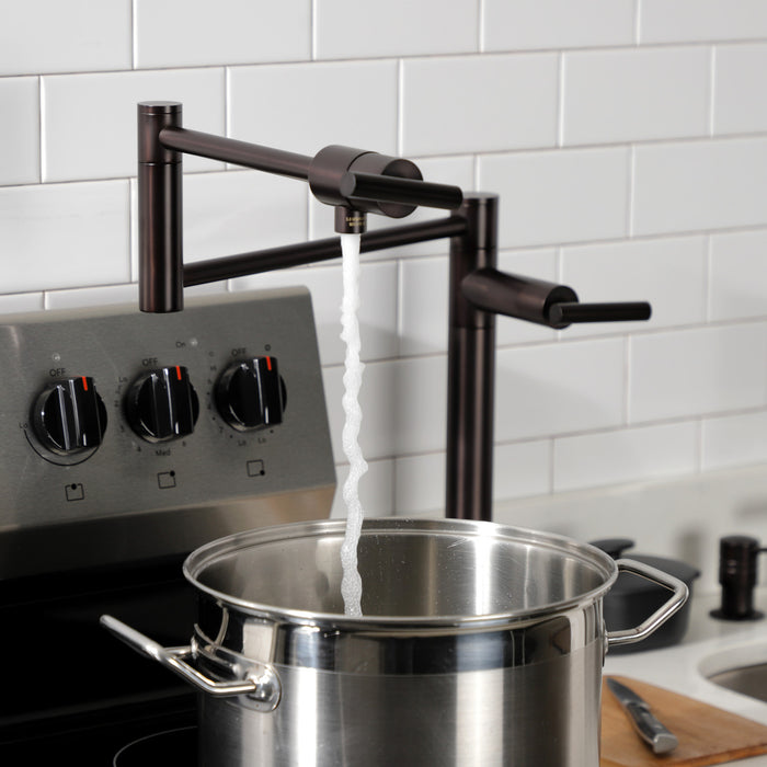 Kingston Brass KS4705CML Manhattan Deck Mount Pot Filler Faucet, Oil Rubbed Bronze