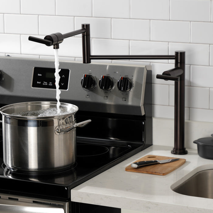 Kingston Brass KS4705CML Manhattan Deck Mount Pot Filler Faucet, Oil Rubbed Bronze