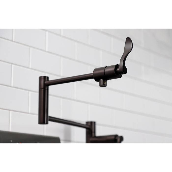Kingston Brass KS4705DFL NuWave Deck Mount Pot Filler Faucet, Oil Rubbed Bronze