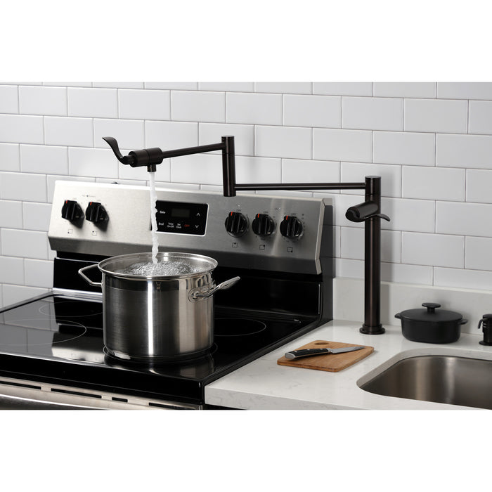Kingston Brass KS4705DFL NuWave Deck Mount Pot Filler Faucet, Oil Rubbed Bronze