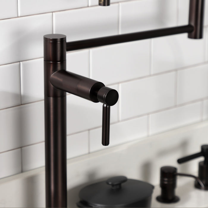 Kingston Brass KS4705DL Concord Deck Mount Pot Filler Faucet, Oil Rubbed Bronze