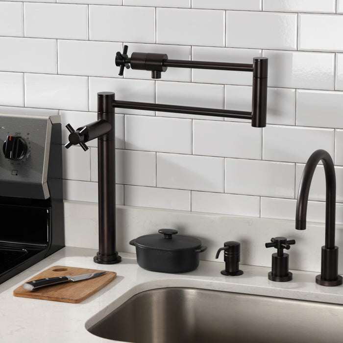 Kingston Brass KS4705DX Concord Deck Mount Pot Filler Faucet, Oil Rubbed Bronze