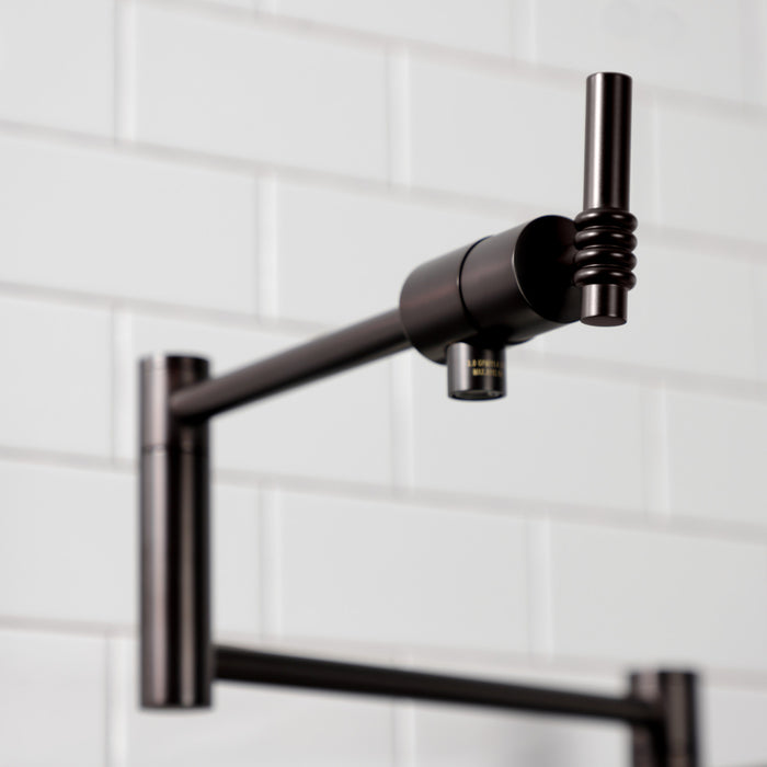 Kingston Brass KS4705ML Milano Deck Mount Pot Filler Faucet, Oil Rubbed Bronze