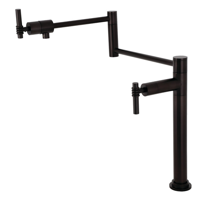 Kingston Brass KS4705ML Milano Deck Mount Pot Filler Faucet, Oil Rubbed Bronze