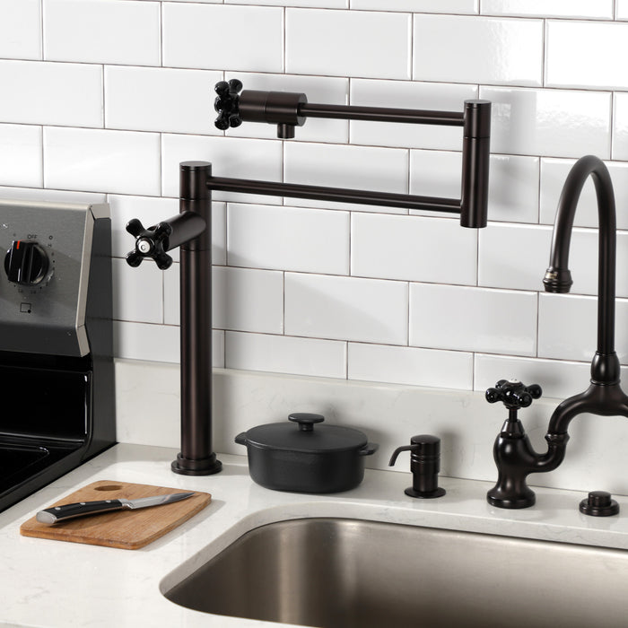 Kingston Brass KS4705PKX Duchess Deck Mount Pot Filler Faucet, Oil Rubbed Bronze