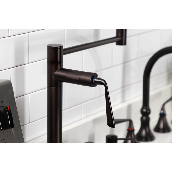 Kingston Brass KS4705ZL Silver Sage Deck Mount Pot Filler Faucet, Oil Rubbed Bronze