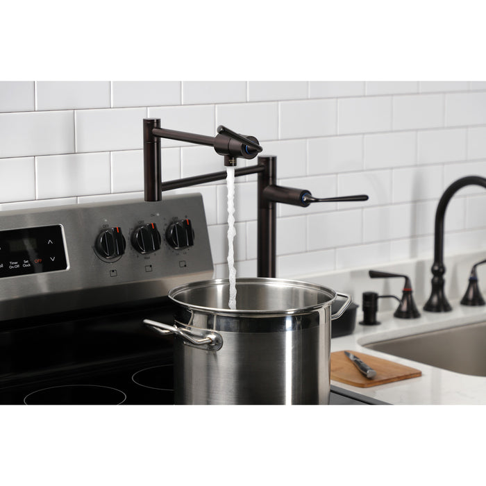 Kingston Brass KS4705ZL Silver Sage Deck Mount Pot Filler Faucet, Oil Rubbed Bronze