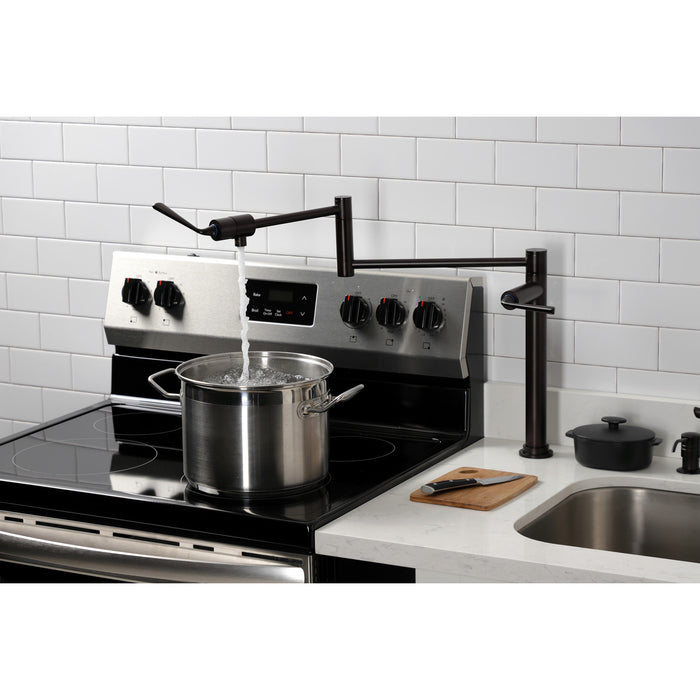 Kingston Brass KS4705ZL Silver Sage Deck Mount Pot Filler Faucet, Oil Rubbed Bronze
