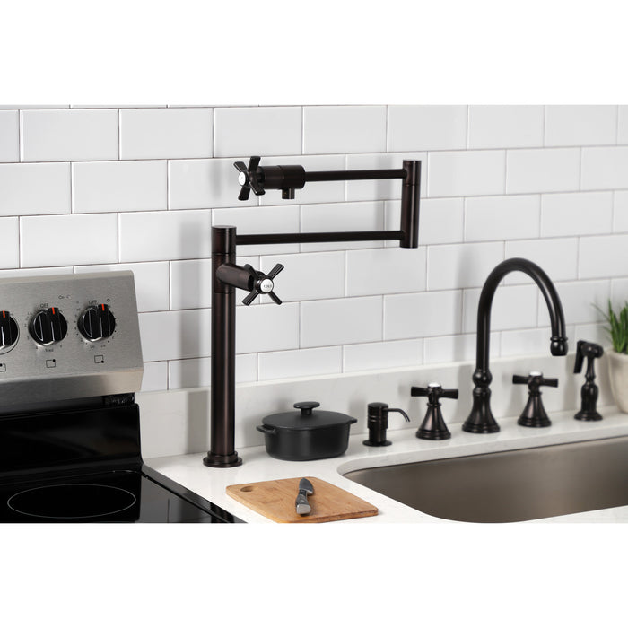 Kingston Brass KS4705ZX Millennium Deck Mount Pot Filler Faucet, Oil Rubbed Bronze