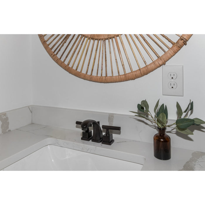 Kingston Brass KS4945CQL Claremont Widespread Bathroom Faucet with Brass Pop-Up Drain, Oil Rubbed Bronze