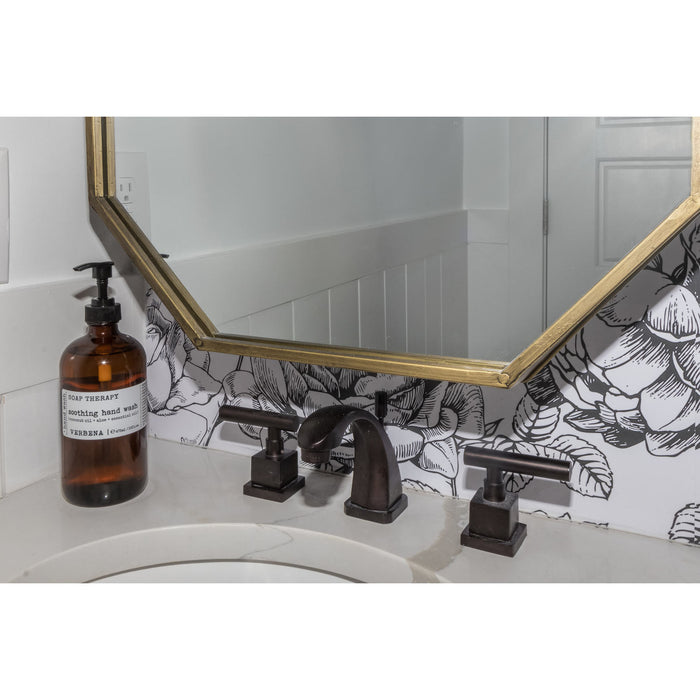 Kingston Brass KS4945CQL Claremont Widespread Bathroom Faucet with Brass Pop-Up Drain, Oil Rubbed Bronze