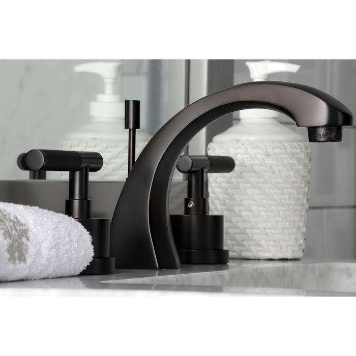 Kingston Brass KS4985CKL Kaiser Widespread Bathroom Faucet with Brass Pop-Up Drain, Oil Rubbed Bronze