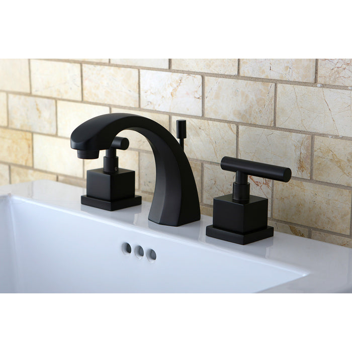 Kingston Brass KS4985CQL Claremont Widespread Bathroom Faucet with Brass Pop-Up Drain, Oil Rubbed Bronze