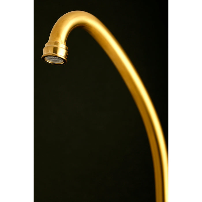 Kingston KS514SB Kingston Two-Handle Wall Mount Kitchen Faucet, Brushed Brass