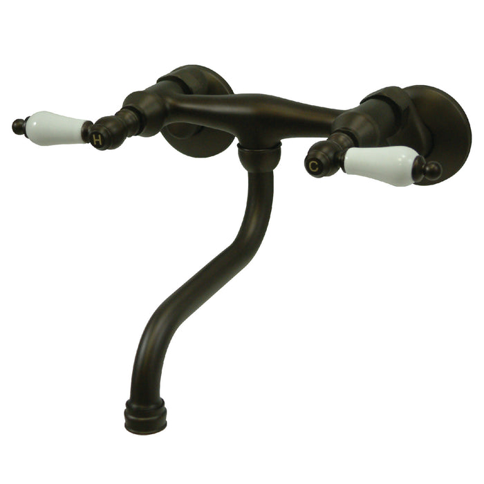 Kingston Brass KS516ORB Kingston Double-Handle Wall Mount Bathroom Faucet, Oil Rubbed Bronze