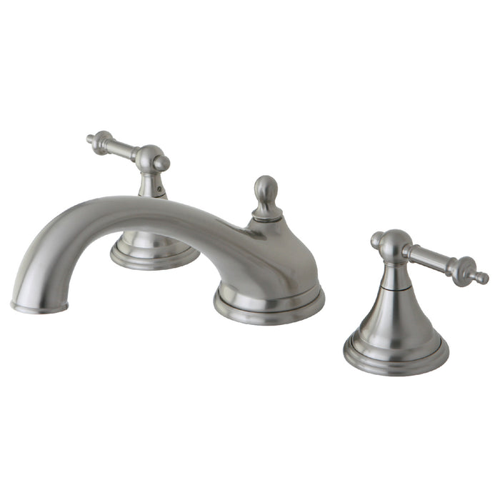 Kingston Brass KS5538TL Vintage Two-Handle Deck Mount Roman Tub Faucet, Brushed Nickel