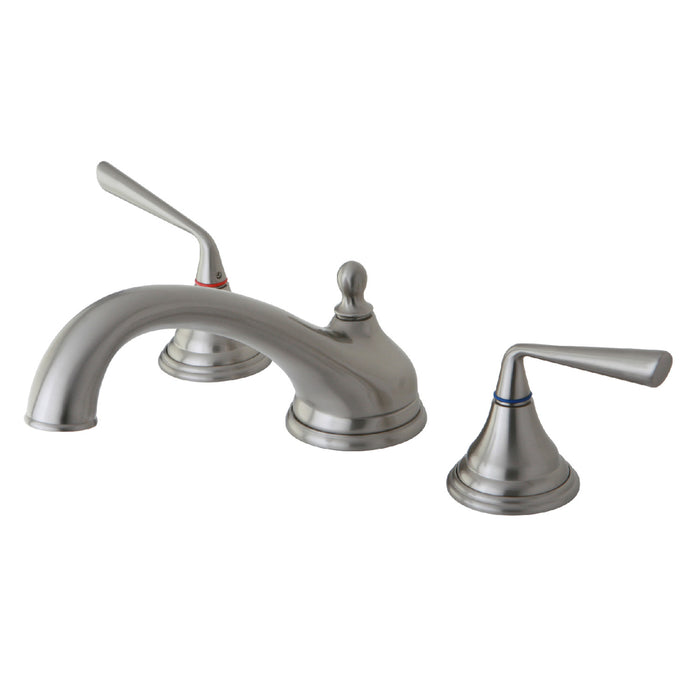 Kingston Brass KS5538ZL Silver Sage Two-Handle Deck Mount Roman Tub Faucet, Brushed Nickel