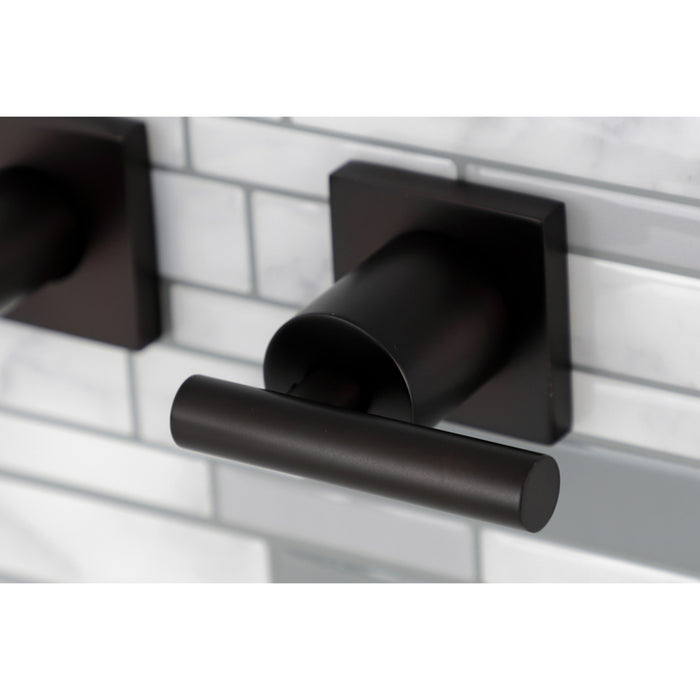 Kingston Brass KS6125CML Manhattan Double-Handle Wall Mount Bathroom Faucet, Oil Rubbed Bronze