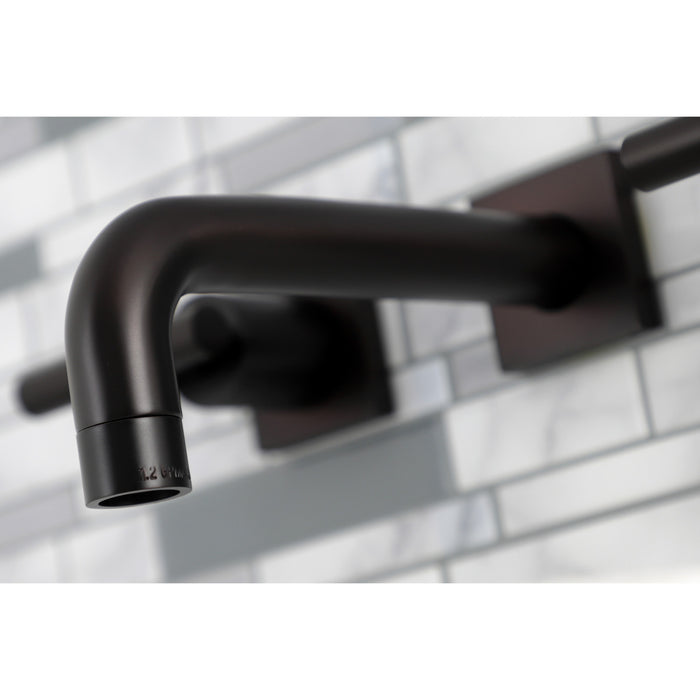 Kingston Brass KS6125CML Manhattan Double-Handle Wall Mount Bathroom Faucet, Oil Rubbed Bronze