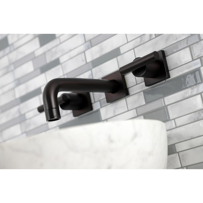 Kingston Brass KS6125CML Manhattan Double-Handle Wall Mount Bathroom Faucet, Oil Rubbed Bronze