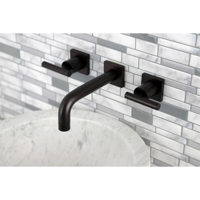 Kingston Brass KS6125CML Manhattan Double-Handle Wall Mount Bathroom Faucet, Oil Rubbed Bronze