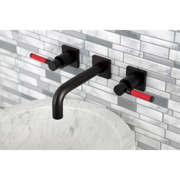 Kingston Brass KS6125DKL Kaiser Double-Handle Wall Mount Bathroom Faucet, Oil Rubbed Bronze