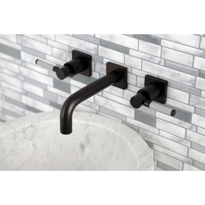 Kingston Brass KS6125DKL Kaiser Double-Handle Wall Mount Bathroom Faucet, Oil Rubbed Bronze