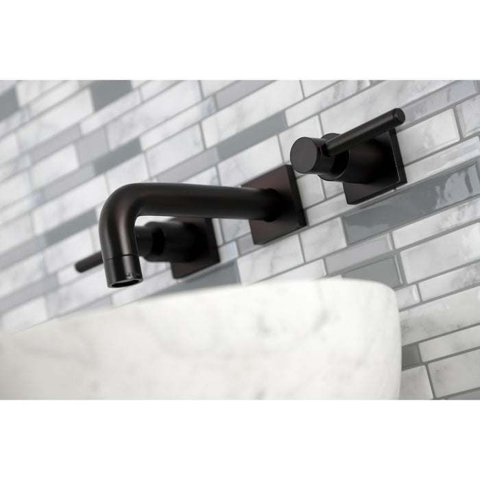 Kingston Brass KS6125DL Concord Double-Handle Wall Mount Bathroom Faucet, Oil Rubbed Bronze