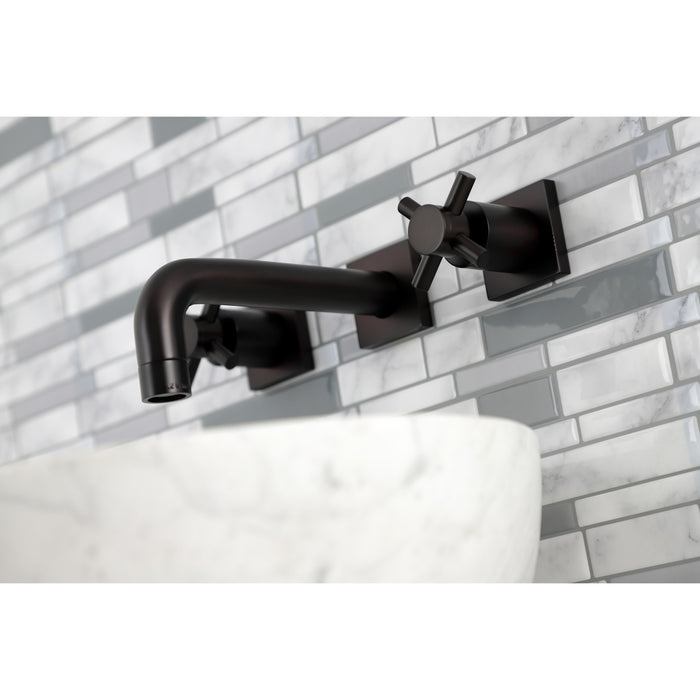 Kingston Brass KS6125DX Concord Double-Handle Wall Mount Bathroom Faucet, Oil Rubbed Bronze