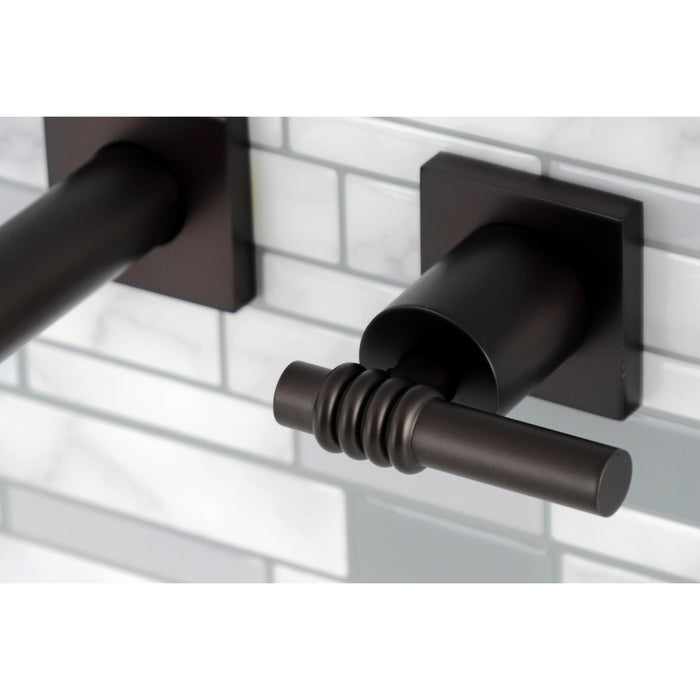 Kingston Brass KS6125ML Milano Double-Handle Wall Mount Bathroom Faucet, Oil Rubbed Bronze