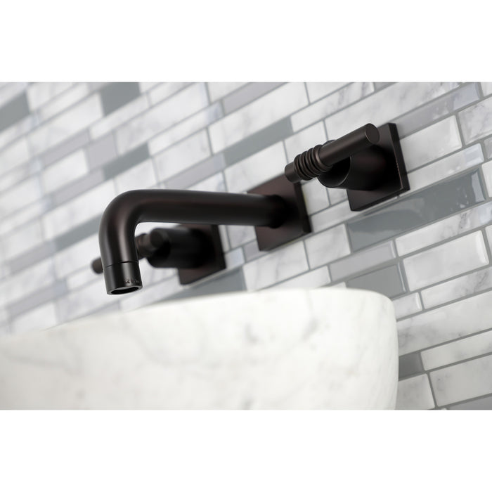 Kingston Brass KS6125ML Milano Double-Handle Wall Mount Bathroom Faucet, Oil Rubbed Bronze