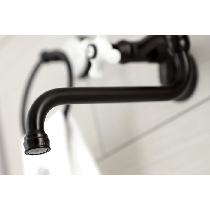 Kingston Brass KS615ORB Kingston Double-Handle Wall Mount Bathroom Faucet, Oil Rubbed Bronze