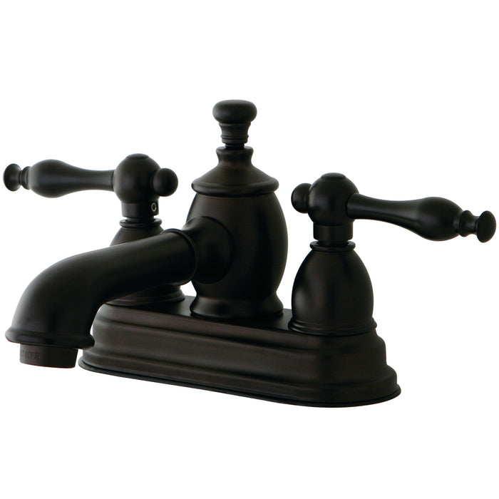 Kingston Brass KS7005NL Naples Double-Handle 4" Centerset Bathroom Faucet with Brass Pop-Up, Oil Rubbed Bronze