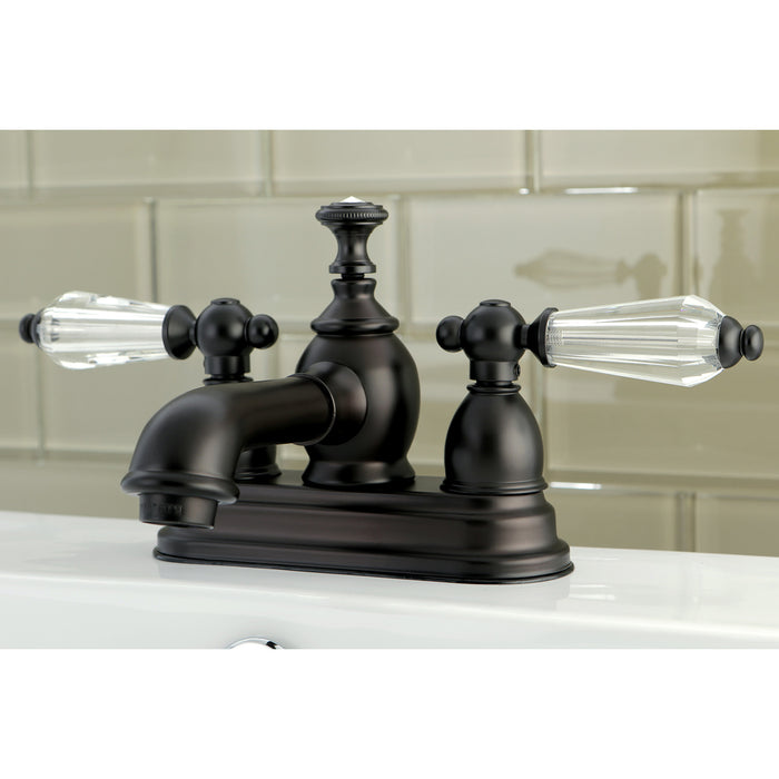 Kingston Brass KS7005WLL Wilshire Double-Handle 4" Centerset Bathroom Faucet with Brass Pop-Up, Oil Rubbed Bronze